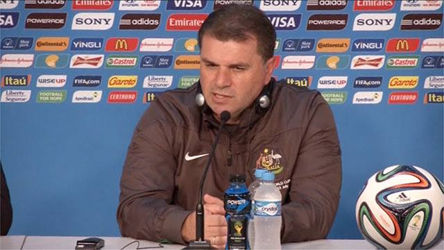 A nervous Postecoglou at this mornings press conference moments before he "lost the plot"