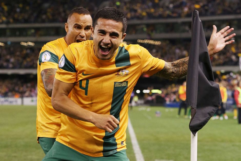 Socceroos Superstar, Tim Cahill looks to be one of the  few leaders on the pitch tonight