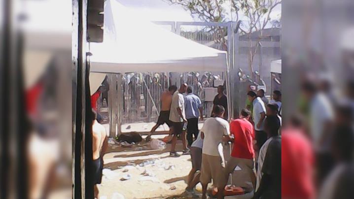 An image supplied by the Refugee Action Collective purports to show unrest at Manus Island's Delta compound. (Refugee Action Collective)