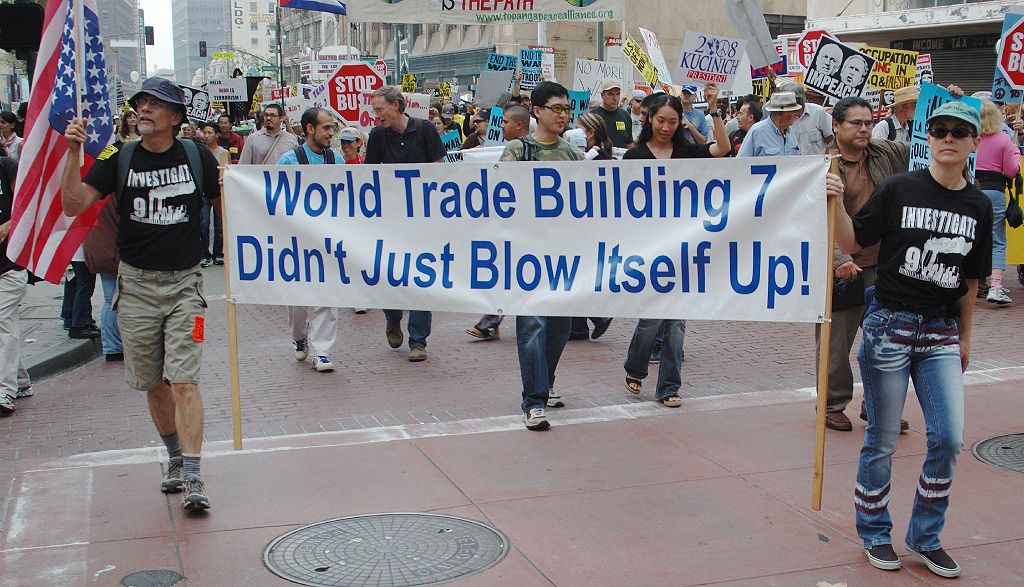 Truthers march in NYC to protest against the mainstream account of 9/11