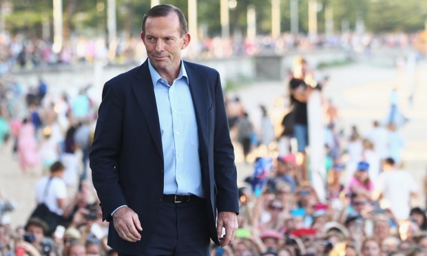 Abbott, looking extremely rich again, in Manly