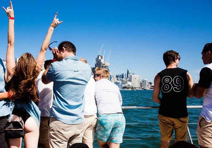 Partygoers are able to let loose on the Harbour Party Cruise. Many only pack one change of clothes.