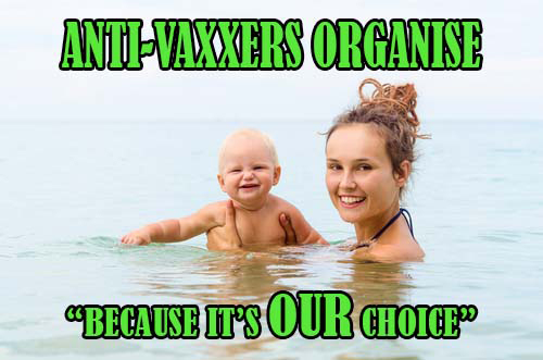 Magnolia and her daughter Aquila. The faces of A.V.O (Anti-Vaxxers Organise).