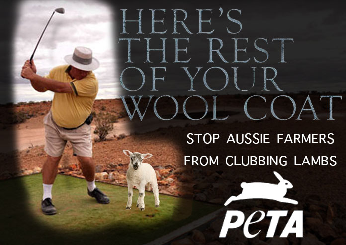 The new campaign poster for PETA's attack on the Australian Wool Industry