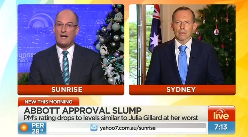 David Koch interviews Tony Abbott live on the 2nd-rate Australian breakfast program