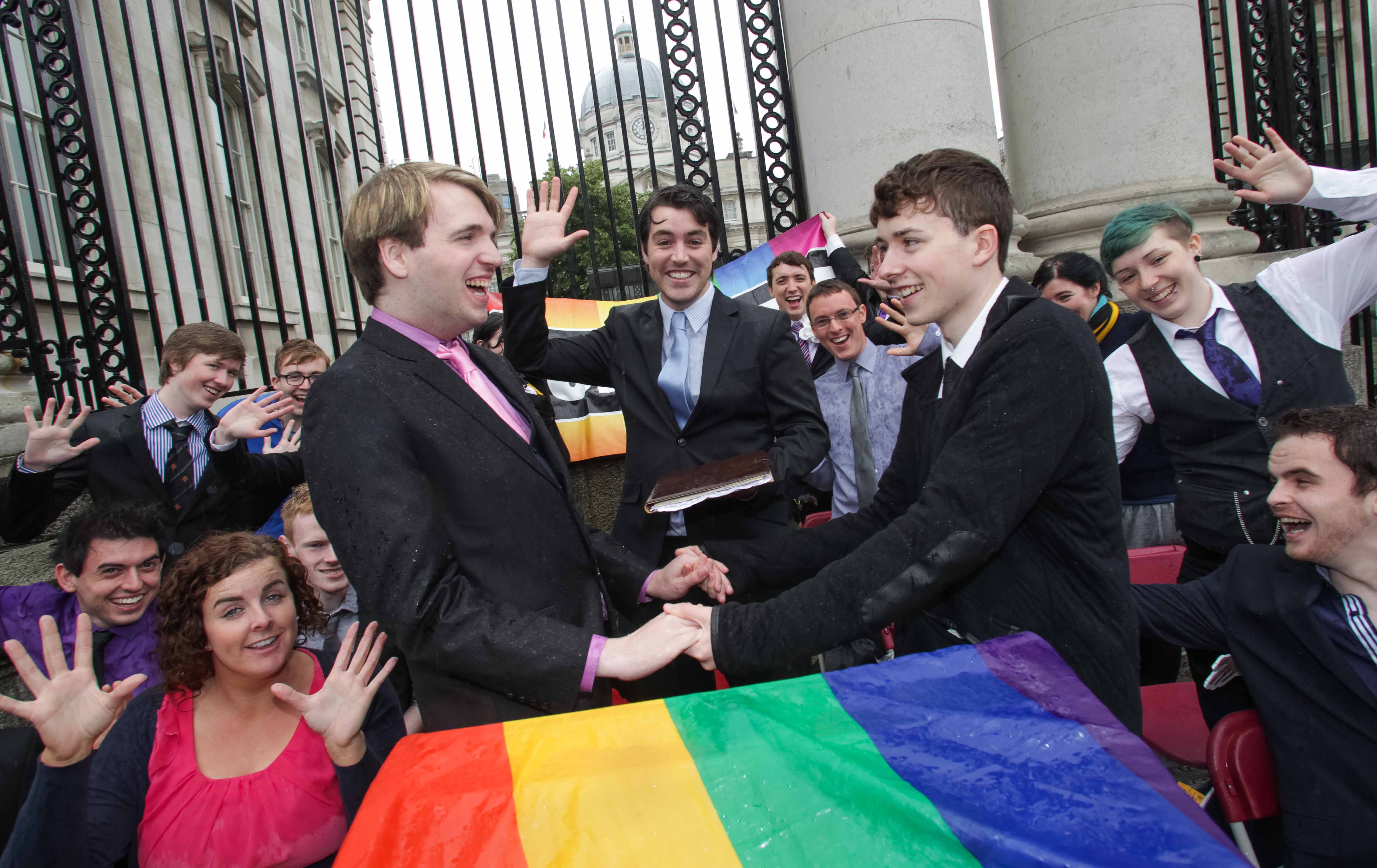 The gays in Ireland weren't messing around. Several of them have already gotten gay-married.