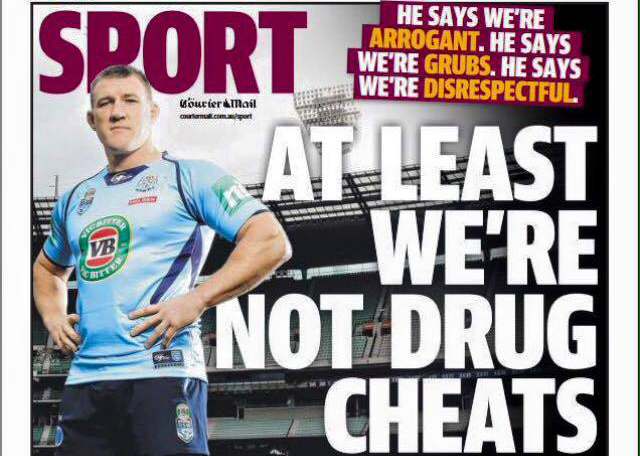 The Queensland Courier Mail responds with class.