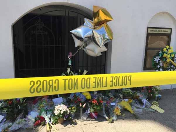 The scene of the "racist attack" in Charleston