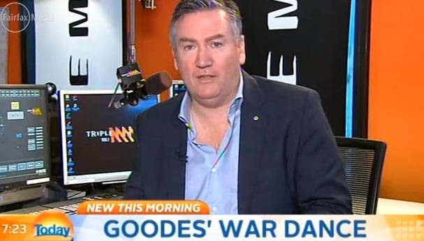 Eddie McGuire's call-to-arms after the first example of imaginary spear throwing