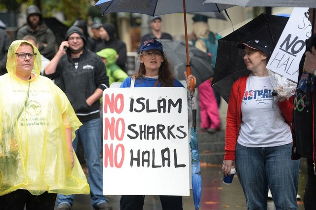 members of the Reclaim Australia movement take to the streets last weekend