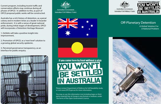 Pamphlets for the newly-announced "Department of Off-Planetary Detention" have appeared in letterboxes around the country