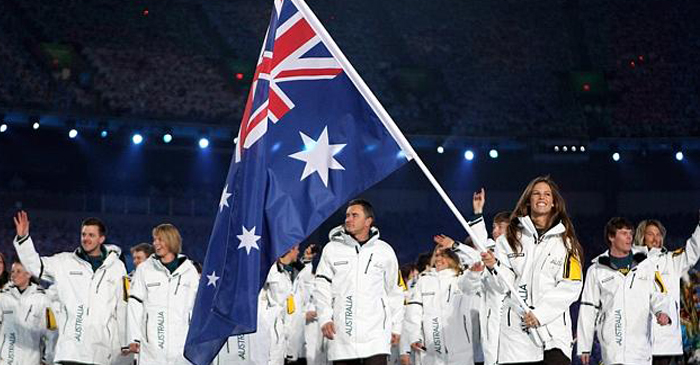 Our opening ceremony for the Australian Olympics Team. A very stirring and emotional moment for all Australians back home.