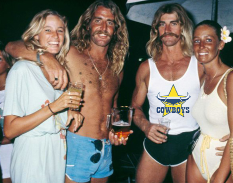 Clyde Barber (left) pictured with Richie Webcke (right) and their respective missuses in happier times
