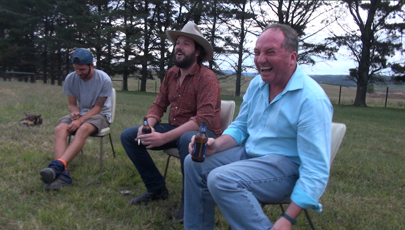 Barnaby Joyce midway through telling a story the last time he visited Birdsville